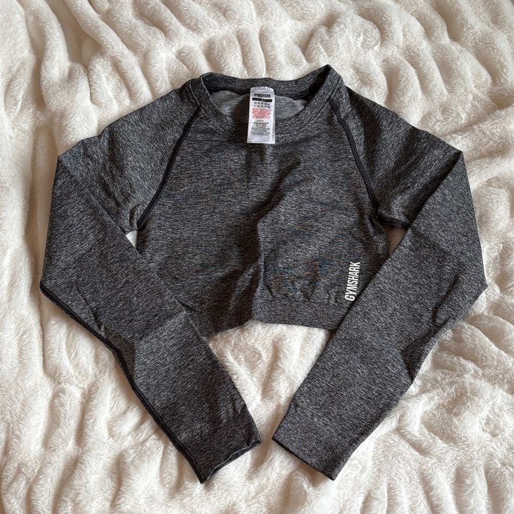 Gymshark Charcoal Long Sleeve Crop Top